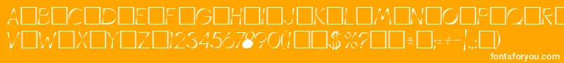 IllusionRegular-Schriftart – Weiße Schriften auf orangefarbenem Hintergrund