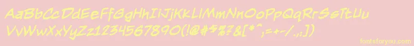 Nightwatcherbb ffy Font – Yellow Fonts on Pink Background