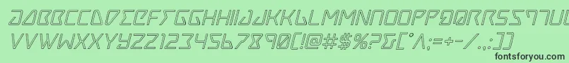 フォントTraceroutital – 緑の背景に黒い文字