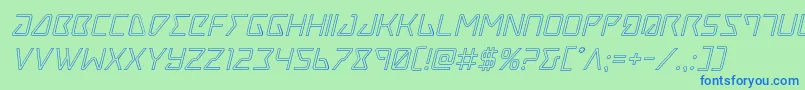 Traceroutital Font – Blue Fonts on Green Background