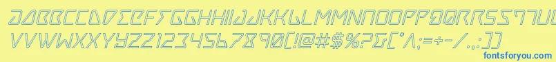 Traceroutital Font – Blue Fonts on Yellow Background