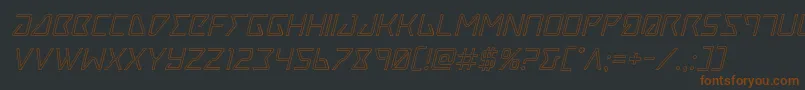 Traceroutital-fontti – ruskeat fontit mustalla taustalla