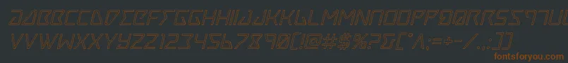 Шрифт Traceroutital – коричневые шрифты на чёрном фоне