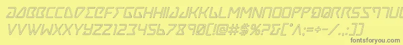 Traceroutital Font – Gray Fonts on Yellow Background