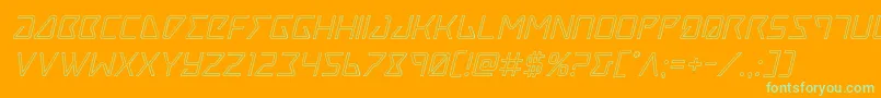 Traceroutital Font – Green Fonts on Orange Background