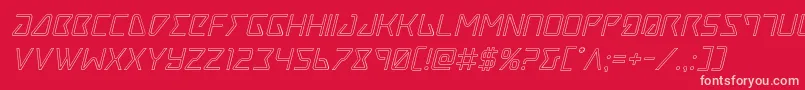 Traceroutital Font – Pink Fonts on Red Background