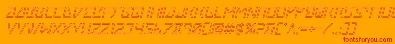 Fonte Traceroutital – fontes vermelhas em um fundo laranja