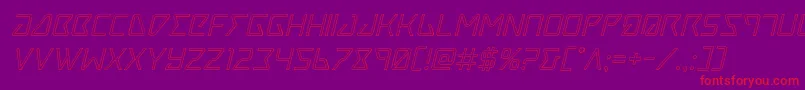 Traceroutital Font – Red Fonts on Purple Background