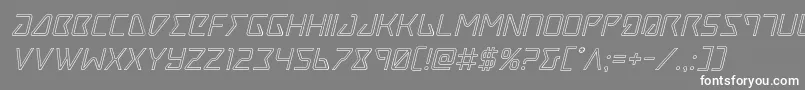 フォントTraceroutital – 灰色の背景に白い文字