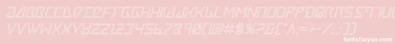 Traceroutital-Schriftart – Weiße Schriften auf rosa Hintergrund