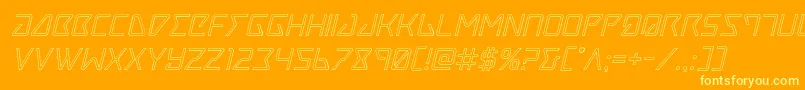 Traceroutital-fontti – keltaiset fontit oranssilla taustalla
