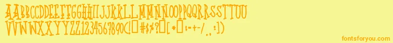 Quotp Font – Orange Fonts on Yellow Background