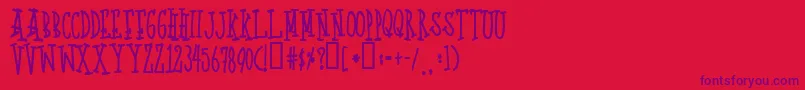 フォントQuotp – 赤い背景に紫のフォント