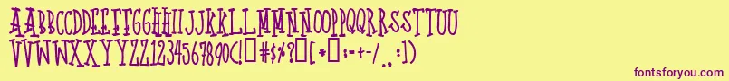 Quotp Font – Purple Fonts on Yellow Background