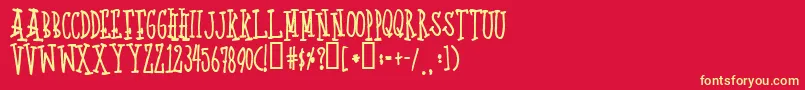 Quotp Font – Yellow Fonts on Red Background