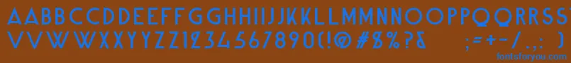 AlpineTypefaceCleanRegular Font – Blue Fonts on Brown Background
