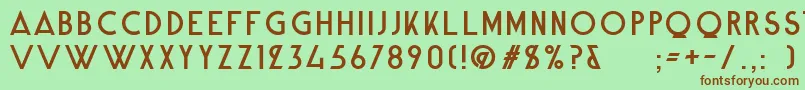 AlpineTypefaceCleanRegular Font – Brown Fonts on Green Background