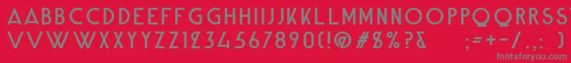 Fonte AlpineTypefaceCleanRegular – fontes cinzas em um fundo vermelho