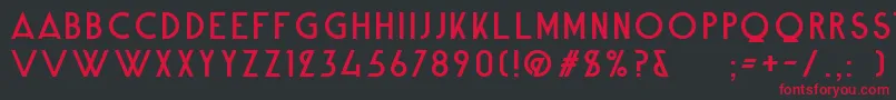 フォントAlpineTypefaceCleanRegular – 黒い背景に赤い文字