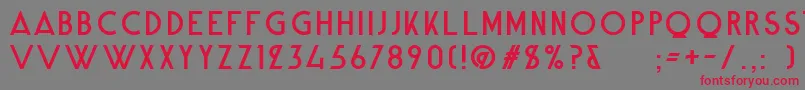 フォントAlpineTypefaceCleanRegular – 赤い文字の灰色の背景