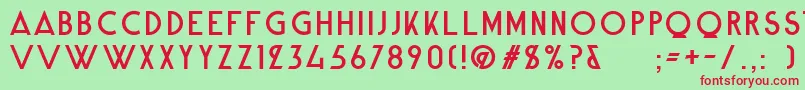 AlpineTypefaceCleanRegular Font – Red Fonts on Green Background