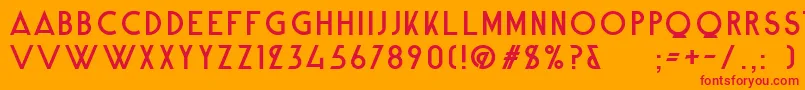 AlpineTypefaceCleanRegular Font – Red Fonts on Orange Background