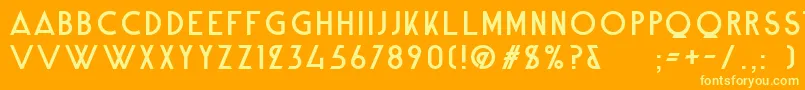 フォントAlpineTypefaceCleanRegular – オレンジの背景に黄色の文字