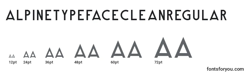 Größen der Schriftart AlpineTypefaceCleanRegular
