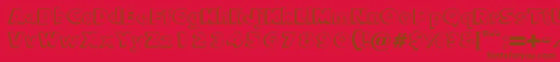 CamdenRegularDb-fontti – ruskeat fontit punaisella taustalla