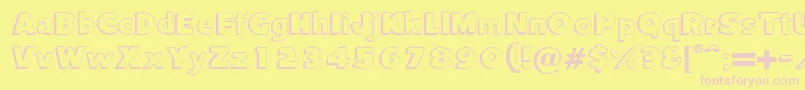CamdenRegularDb Font – Pink Fonts on Yellow Background