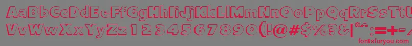 フォントCamdenRegularDb – 赤い文字の灰色の背景