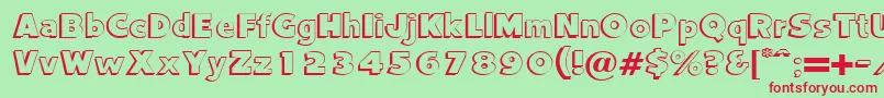 Czcionka CamdenRegularDb – czerwone czcionki na zielonym tle