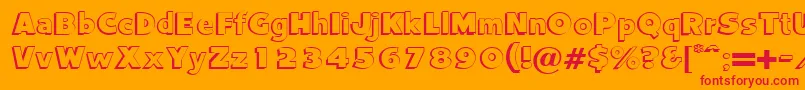 CamdenRegularDb Font – Red Fonts on Orange Background