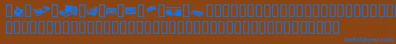 フォントFtdings – 茶色の背景に青い文字