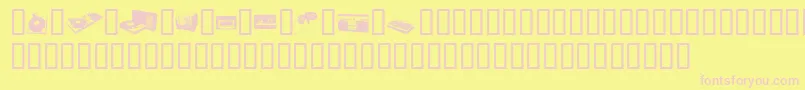 Ftdings Font – Pink Fonts on Yellow Background