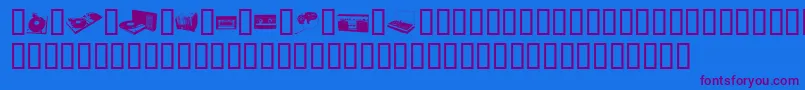 Ftdings Font – Purple Fonts on Blue Background