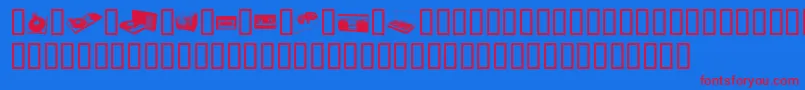 Ftdings Font – Red Fonts on Blue Background