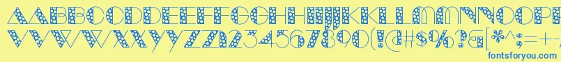 ManbowSpots Font – Blue Fonts on Yellow Background
