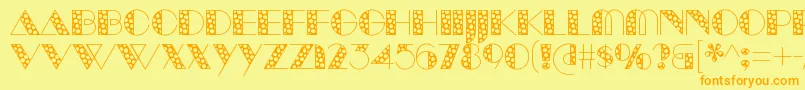 ManbowSpots Font – Orange Fonts on Yellow Background