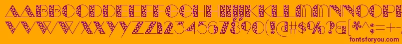 Weitere Informationen zur ManbowSpots-Schriftart ManbowSpots-Schriftart – Violette Schriften auf orangefarbenem Hintergrund