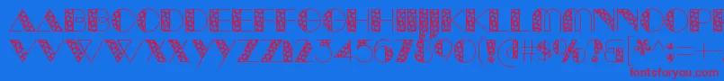 ManbowSpots-Schriftart – Rote Schriften auf blauem Hintergrund