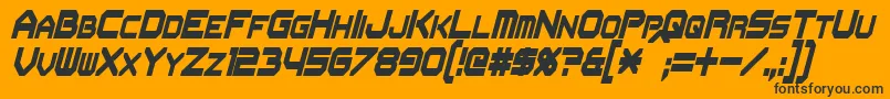 FlipbashCondensedItalic Font – Black Fonts on Orange Background