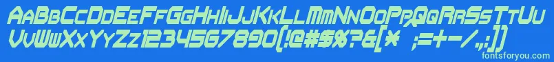 FlipbashCondensedItalic Font – Green Fonts on Blue Background
