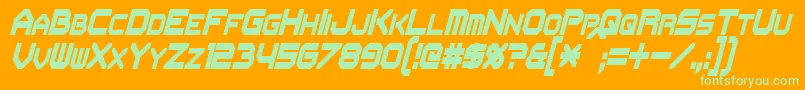 FlipbashCondensedItalic Font – Green Fonts on Orange Background