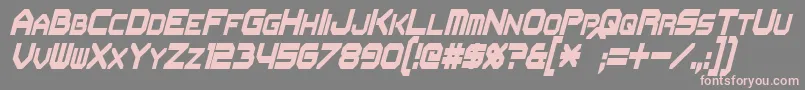 Fonte FlipbashCondensedItalic – fontes rosa em um fundo cinza