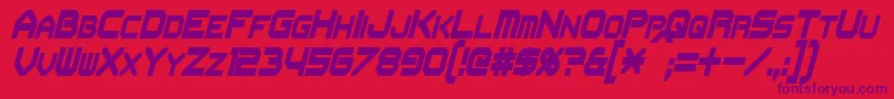 Police FlipbashCondensedItalic – polices violettes sur fond rouge