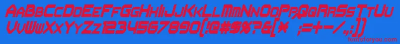 FlipbashCondensedItalic Font – Red Fonts on Blue Background