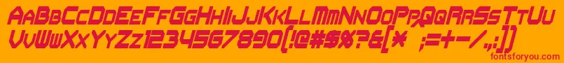 FlipbashCondensedItalic Font – Red Fonts on Orange Background