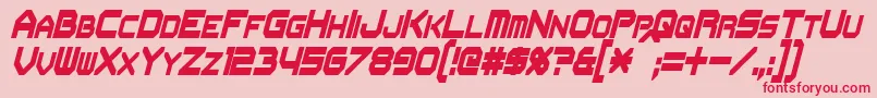 FlipbashCondensedItalic Font – Red Fonts on Pink Background
