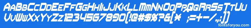 FlipbashCondensedItalic Font – White Fonts on Blue Background